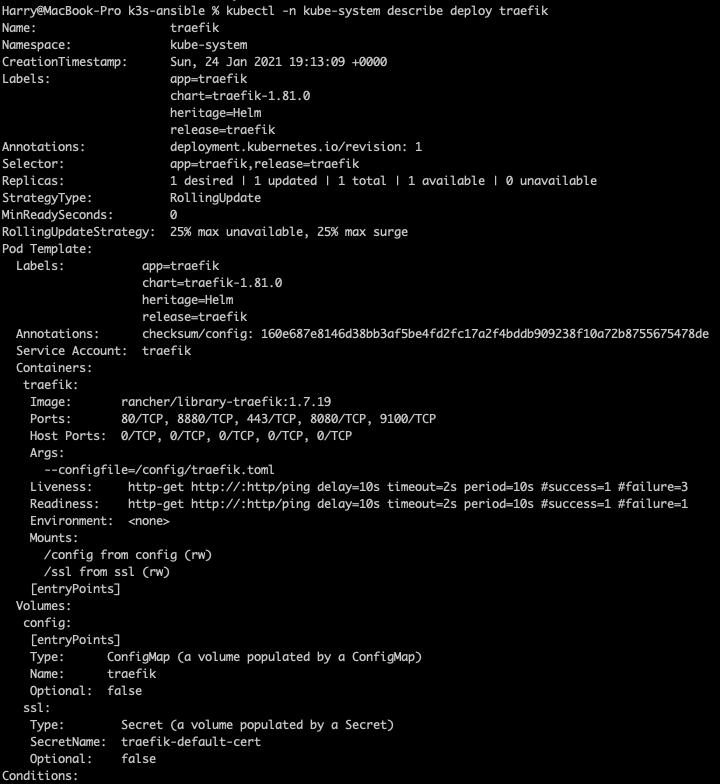 kubectl describe traefik